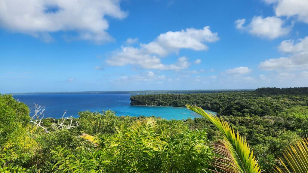 Aerial view of a popular snorkelling reef in Lifou Island.